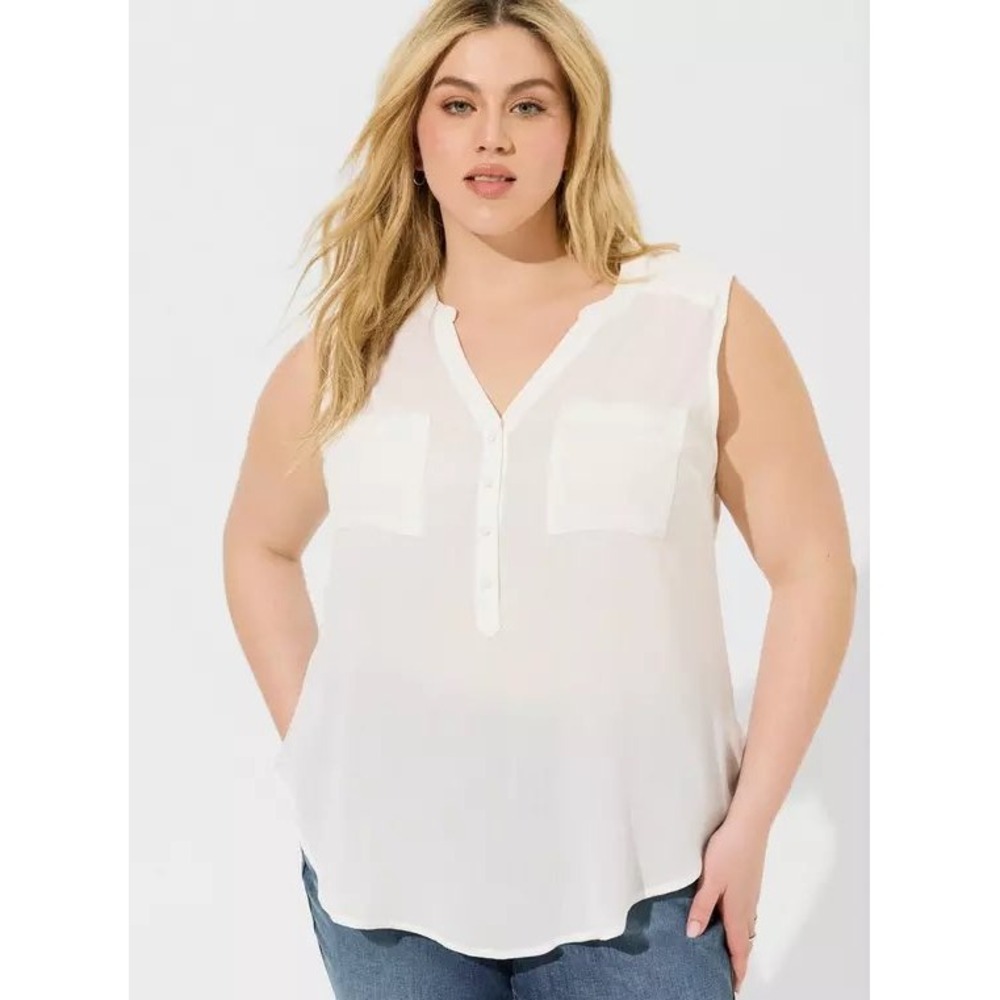 Torrid Harper‎ Washable Gauze Sleeveless Pullover Blouse Sz 4